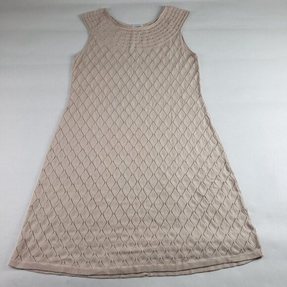 Sundance Soft Whispers Dress Womens XL Beige Sweater Sleeveless Knit A Line - Picture 5 of 12